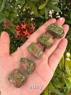 Grade A++ Unakite Tumbled Stones, 0.75-1 Tumbled Unakite Stone, Wholesale Bulk