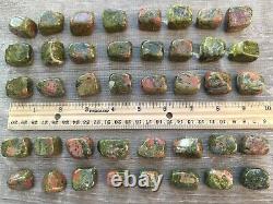 Grade A++ Unakite Tumbled Stones, 0.75-1 Tumbled Unakite Stone, Wholesale Bulk