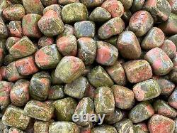 Grade A++ Unakite Tumbled Stones, 0.75-1 Tumbled Unakite Stone, Wholesale Bulk