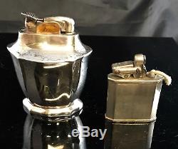 Group 2 Two Vintage Lighters Evans Fuel Sterling Silver & KW Karl Weiden Silver