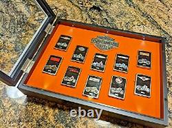 HARLEY DAVIDSON New Zippo Lighters Bradford Exchange Collection & Display Case