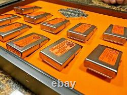 HARLEY DAVIDSON New Zippo Lighters Bradford Exchange Collection & Display Case