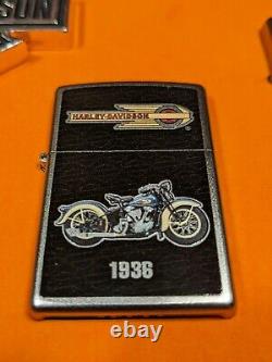 HARLEY DAVIDSON New Zippo Lighters Bradford Exchange Collection & Display Case