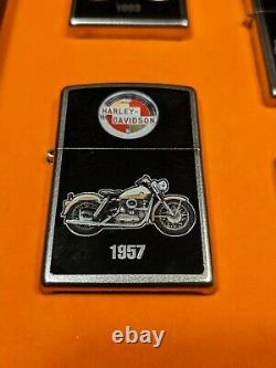 HARLEY DAVIDSON New Zippo Lighters Bradford Exchange Collection & Display Case