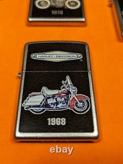 HARLEY DAVIDSON New Zippo Lighters Bradford Exchange Collection & Display Case