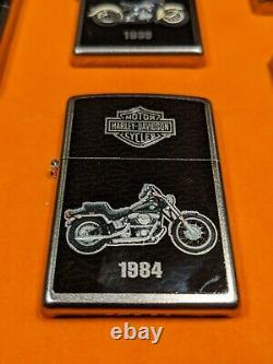 HARLEY DAVIDSON New Zippo Lighters Bradford Exchange Collection & Display Case