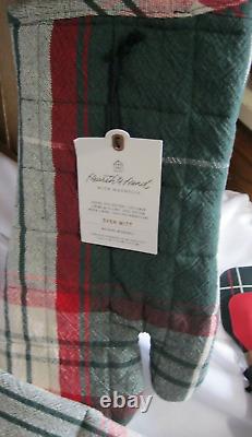HEARTH AND HAND MAGNOLIA HOLIDAY PLAID Christmas OVEN MITTS Potholders SPATULAS