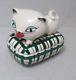 Holt Howard Cozy Kitten Tape Measure & Pin Trinket Box C1958