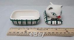 HOLT HOWARD COZY KITTEN TAPE MEASURE & PIN TRINKET BOX c1958