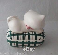 HOLT HOWARD COZY KITTEN TAPE MEASURE & PIN TRINKET BOX c1958