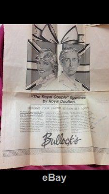HTF Set ROYAL DOULTON FIGURINES HRH Prince & Princess of Wales CHARLES & DIANA