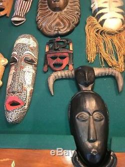 HUGE LOT! 27 Nice Tribal Wood African Antique Masks Head Variety Bulk