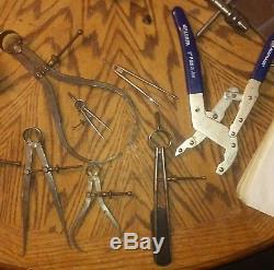 HUGE LOT 80 Machinist Tools Calipers Micrometers Comibination Square Protractor