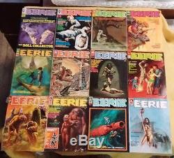 HUGE LOT of 77 Issues of Warren's EERIE! INSANE-O gory freaky covers! 15-138