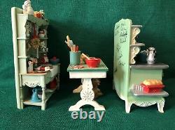 Hallmark Mrs. Clauss Kitchen Table, Stove & Sink-Signed 2012 & 2014 Dollhouse