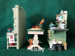 Hallmark Mrs. Clauss Kitchen Table, Stove & Sink-Signed 2012 & 2014 Dollhouse