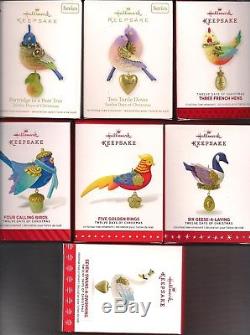 Hallmark Series Ornaments Twelve Days of Christmas 2011-2017 Partridge Pear Lot