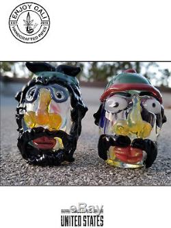 Hand Crafted Tobacco Smoking Pipe Bowl Glass Cheech and Chong Collection LOT2