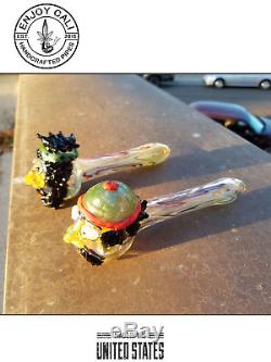 Hand Crafted Tobacco Smoking Pipe Bowl Glass Cheech and Chong Collection LOT2