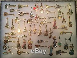 Hard Rock Cafe Pins LOT of 361 Pins Mostly Guitars Pin Collectors Guide