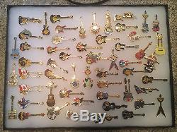 Hard Rock Cafe Pins LOT of 361 Pins Mostly Guitars Pin Collectors Guide
