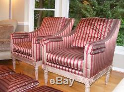 Henredon Upholstery Collection Luxury Wingback Arm Chairs + Couch Cushions