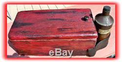 Hit n Miss Stetson gas engine oil can & wooden tool box combination