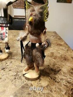 Hopi Kachina Dolls Eagle Owl Hoop Dancer 12-16 Tall Signed