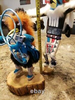 Hopi Kachina Dolls Eagle Owl Hoop Dancer 12-16 Tall Signed