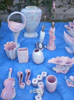 Huge Collection of Royal Haeger Hickman Mauve & Blue Agate Mid-Century Pottery
