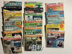 Huge Lot of 57 View-Master Packets Sawyer's & GAF with Case (1)