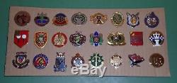Huge Lot of 99 US Military Issue Army Beret Uniform Unit Crest Badge Flash Pins