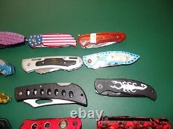 Huge Mixed 19 Folding Knife Pocket Knife Lot Mixed Sizes Bulk Resale Wholesale