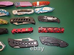 Huge Mixed 19 Folding Knife Pocket Knife Lot Mixed Sizes Bulk Resale Wholesale