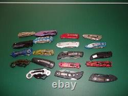 Huge Mixed 19 Folding Knife Pocket Knife Lot Mixed Sizes Bulk Resale Wholesale