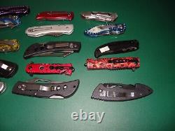 Huge Mixed 19 Folding Knife Pocket Knife Lot Mixed Sizes Bulk Resale Wholesale