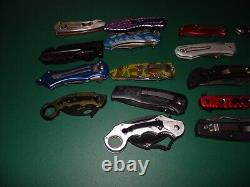 Huge Mixed 19 Folding Knife Pocket Knife Lot Mixed Sizes Bulk Resale Wholesale