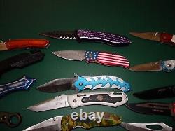 Huge Mixed 19 Folding Knife Pocket Knife Lot Mixed Sizes Bulk Resale Wholesale