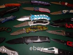 Huge Mixed 19 Folding Knife Pocket Knife Lot Mixed Sizes Bulk Resale Wholesale