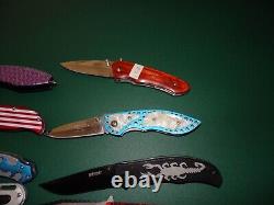 Huge Mixed 19 Folding Knife Pocket Knife Lot Mixed Sizes Bulk Resale Wholesale