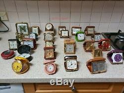 Huge collection of Vintage travel alarm clocks once in a lifetime Collection