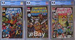 INFINITY GAUNTLET #1 2 3 LOT CGC 9.4 (NM) White Pages (1991) Thanos Infinity War