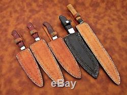 Japanese Sushi & Butcher Chef Knife Hand Made Damascus Steel Set of 5 (C-S 04)