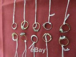 Job lot (QTY 10) / collection of hallmarked 9 ct solid gold and diamond rings