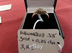 Job lot (QTY 10) / collection of hallmarked 9 ct solid gold and diamond rings