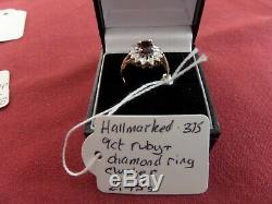 Job lot (QTY 10) / collection of hallmarked 9 ct solid gold and diamond rings