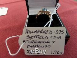 Job lot (QTY 10) / collection of hallmarked 9 ct solid gold and diamond rings