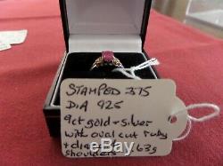 Job lot (QTY 10) / collection of hallmarked 9 ct solid gold and diamond rings