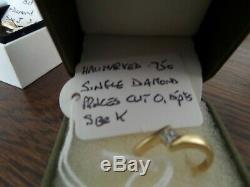 Job lot / collection of hallmarked 18 ct solid gold and diamond rings
