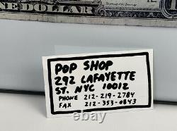 Keith Haring Signed Dollar Bill + Self Portrait + POP SHOP Biz Card